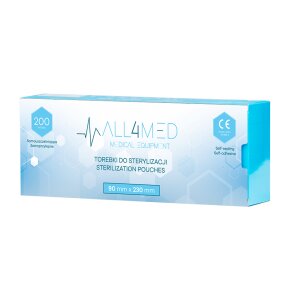 All4med sterilizavimo maišeliai autoklavui 90 mm x 230 mm 200 vnt. All4med sterilizavimo maišeliai autoklavui 90 mm x 230 mm 200 vnt.