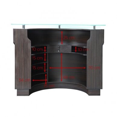 Vastuvõtulaud GABBIANO RECEPTION DESK NUT BROWN 4