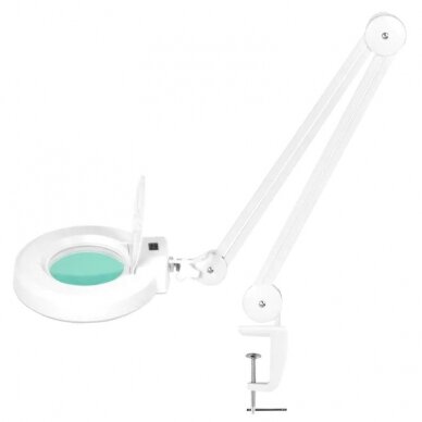 Kosmetologinė LED lempa su lupa 5D 12W WHITE (tvirtinama prie stalo)