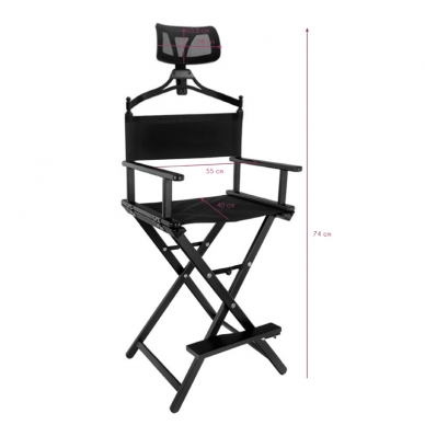 Makiažo kėdė MAKE-UP GLAMOR BLACK HEADREST 2