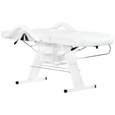 Krzesło kosmetyczne BASIC WHITE + Wózek kosmetyczny 1040 GIOVANNI + Lampa kosmetyczna z lupą i statyw S5 5D 12W WHITE 5