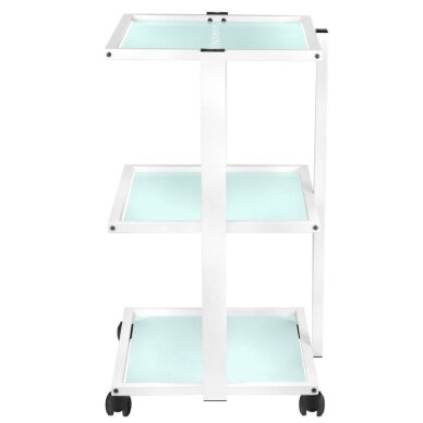 Kosmetoloģijas krēsls BASIC WHITE + Kosmetologa ratiņi 1040 GIOVANNI + Kosmetoloģijas lampa ar lupu un statīvu S5 5D 12W WHITE 8