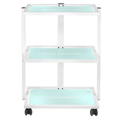 Kosmetoloģijas krēsls BASIC WHITE + Kosmetologa ratiņi 1040 GIOVANNI + Kosmetoloģijas lampa ar lupu un statīvu S5 5D 12W WHITE 9