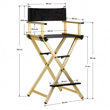 Meigitool MAKE-UP CHAIR ALU GOLD 8