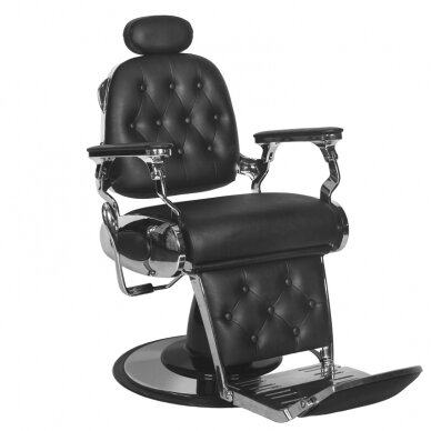 Парикмахерское кресло Barber Chair Gabbiano Francesco Chrome Black