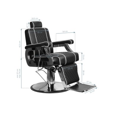 Парикмахерское кресло Gabbiano Paulo Barber Chair Black 6 Парикмахерское кресло Gabbiano Paulo Barber Chair Black 6