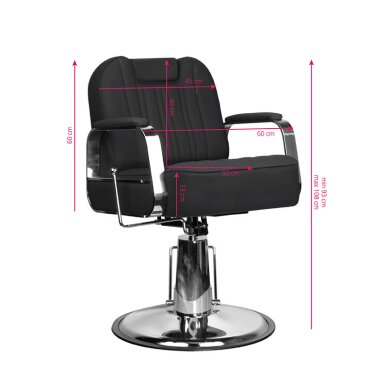 Parturintuoli HAIRDRESSING CHAIR BARBER RUFO BLACK 8 Parturintuoli HAIRDRESSING CHAIR BARBER RUFO BLACK 8