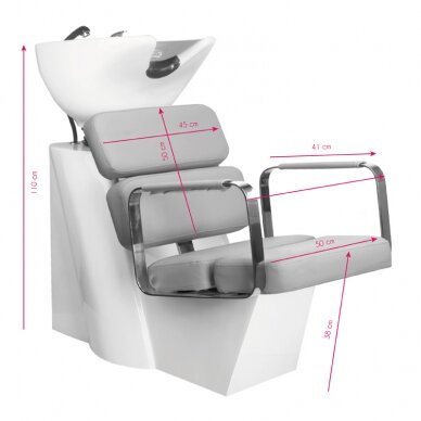Juuksuri valamu GABBIANO PROFESSIONAL HAIRWASHER PORTO MULTIPLA GREY SEAT 8