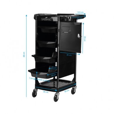 Friziera ratiņi GABBIANO HAIRDRESSER HELPER FX10C BLACK 5