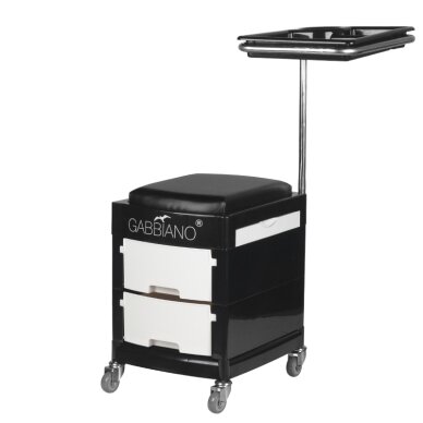 Cosmetology trolley - footrest for pedicure HELPER PLUS PEDICURE STOOL 2 BLACK/WHITE 2 Cosmetology trolley - footrest for pedicure HELPER PLUS PEDICURE STOOL 2 BLACK/WHITE 2
