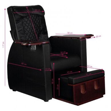 Fotel do pedicure z funkcją masażu ramion Fotel SPA Azzurro 101 Black 3