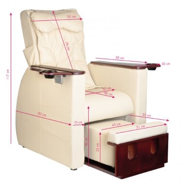 Pedikiūro krėslas su pečių masažo funkcija Fotel SPA Azzurro 101 Beige 10