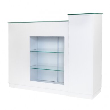 Reģistratūras galds GABBIANO RECEPTION SHOWROOM DESK GLASS WHITE