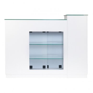 Reģistratūras galds GABBIANO RECEPTION SHOWROOM DESK GLASS WHITE 1