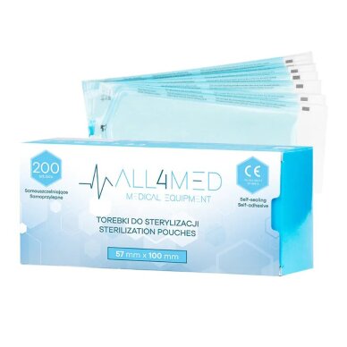 All4med sterilointipussit autoklaavissa 57 mm x 105 mm, 200 kpl All4med sterilointipussit autoklaavissa 57 mm x 105 mm, 200 kpl