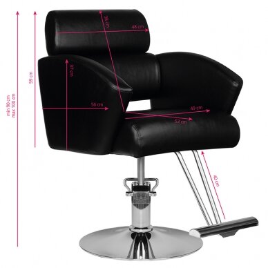 Frizieru krēsls HAIRDRESSING CHAIR BELLA STAR BLACK 5