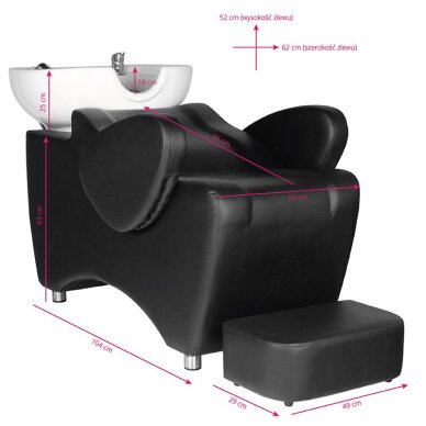 Juuksuri valamu HAIR SYSTEM HAIRWASHER BLACK 5 Juuksuri valamu HAIR SYSTEM HAIRWASHER BLACK 5