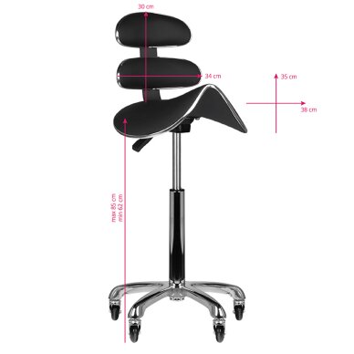 Meistara krēsls STOOL BEAUTY ROLL SPEED BLACK 5 Meistara krēsls STOOL BEAUTY ROLL SPEED BLACK 5