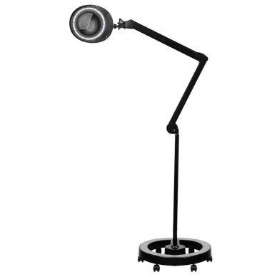 Kosmetologinė lempa LED su lupa ir stovu ELEGANTE 6025 5D 6W BLACK 1