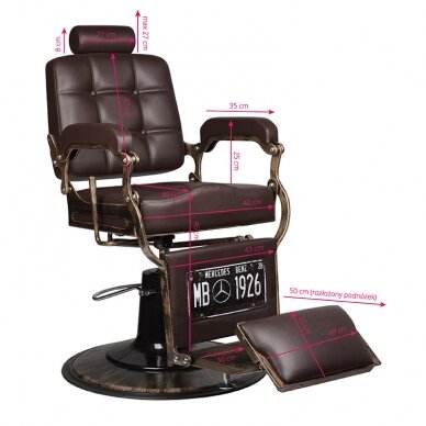 Parturituoli Barber Chair Gabbiano Boss Old Leather Dark Brown 7