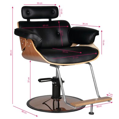 Парикмахерское кресло HAIRDRESSING CHAIR FLORENCE NUT BLACK 4 Парикмахерское кресло HAIRDRESSING CHAIR FLORENCE NUT BLACK 4