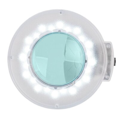 Kosmetologinė lempa LED su lupa ir stovu 5D 22W WHITE 1 Kosmetologinė lempa LED su lupa ir stovu 5D 22W WHITE 1