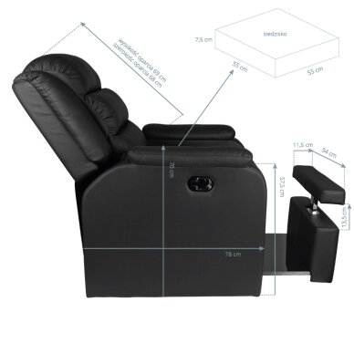 Pedikiūro krėslas FOTEL SPA PEDICURE HILTON BLACK 6