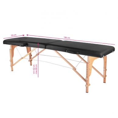 Sulankstomas masažo stalas WOOD COMFORT 2 BLACK 6
