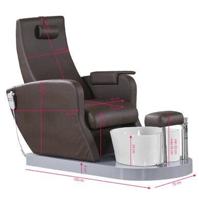 Pedicure chair with foot bath FOTEL SPA AZZURRO 016 BROWN 6