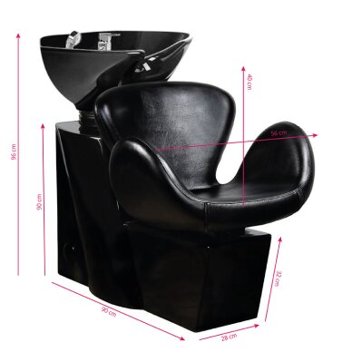 Friseur waschbecken GABBIANO PROFESSIONAL HAIRWASHER AMSTERDAM ROUND BLACK 1