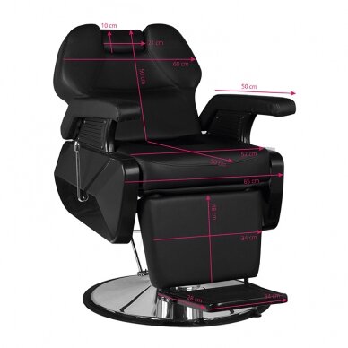 Fotel barberski Barber Chair Hair System New York Black 5