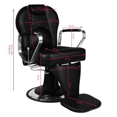 Парикмахерское кресло Barber Chair Gabbiano Tiziano Black 6