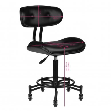 Kosmetoloogiline stool GABBIANO HAIRDRESSER STOOL FLORENCE BLACK 4