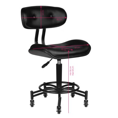 Kosmetikerin hocker GABBIANO HAIRDRESSER STOOL FLORENCE BLACK 4 Kosmetikerin hocker GABBIANO HAIRDRESSER STOOL FLORENCE BLACK 4