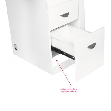 Стол маникюрный с пылесборником COSMETIC DESK LEFT SHELF WHITE 2