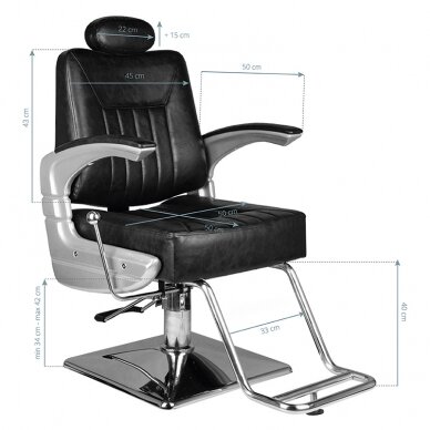 Hairdressing chair Professional Barber Chair Hair System SM182 Black 6