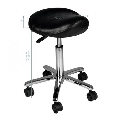 Meistara krēsls COSMETIC BEAUTY STOOL BLACK 3
