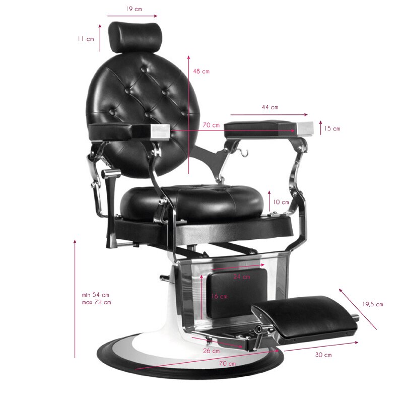 Parturituoli Barber Chair Gabbiano Imperator Black 4