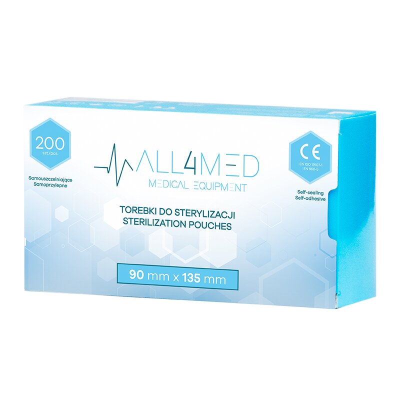All4med sterilointipussit autoklaaviin 90 mm x 135 mm 200 kpl 2
