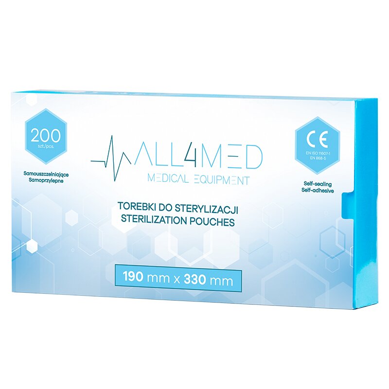 Sterilointipussit autoklaavissa All4med 190 mm x 330 mm 200 kpl 1