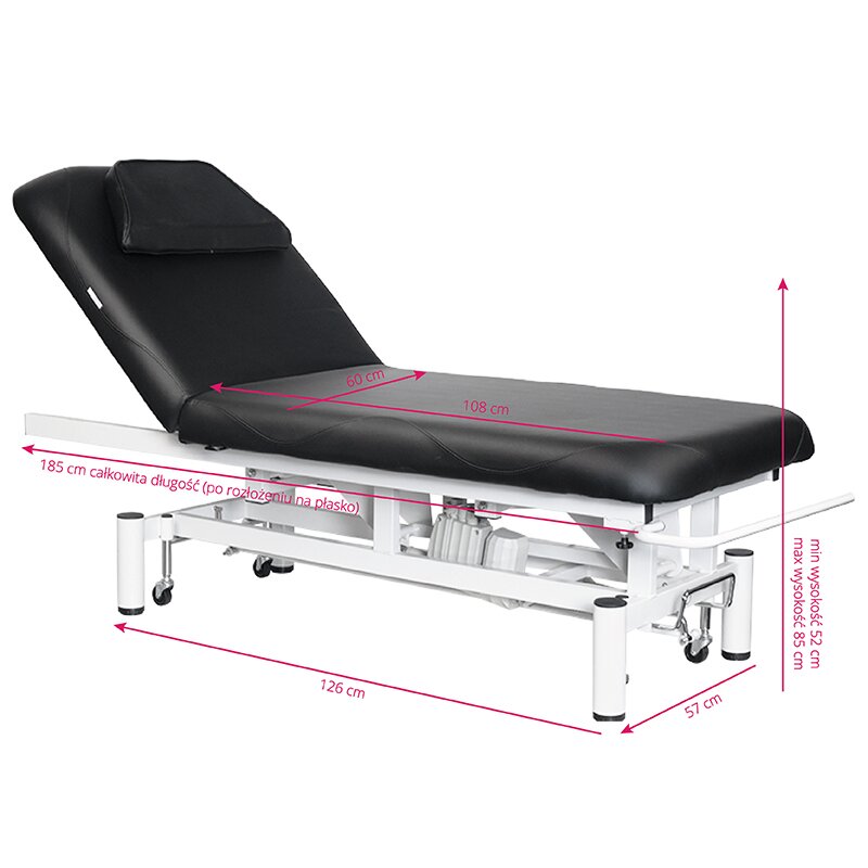 Electric massage table AZZURRO MASSAGE BED 1 MOTOR BLACK 4 Electric massage table AZZURRO MASSAGE BED 1 MOTOR BLACK 4