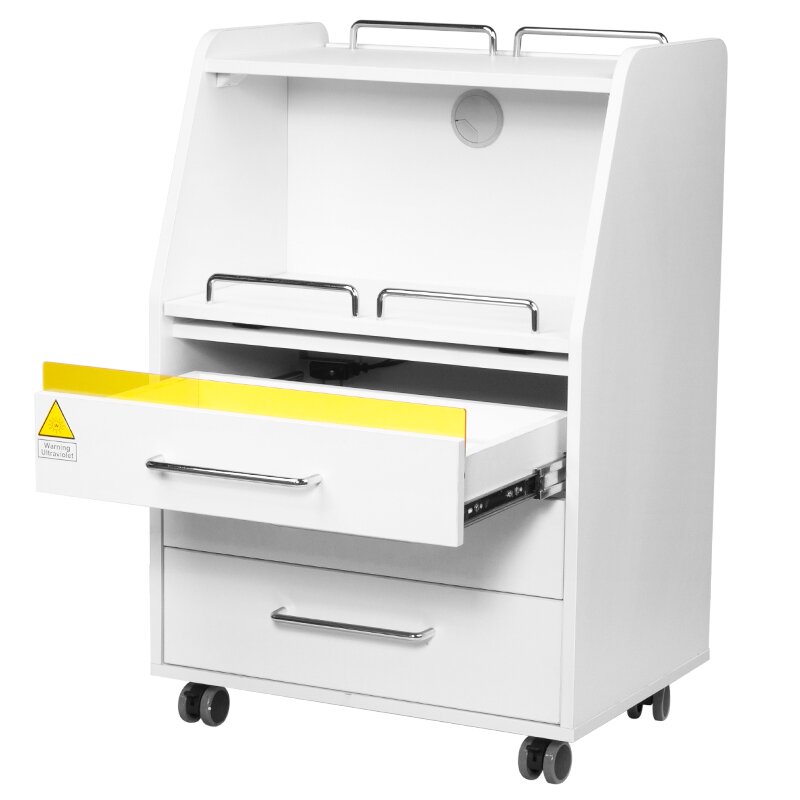 Косметическая тележка с УФ-лампой 601 Белая 3 Косметическая тележка с УФ-лампой 601 Белая 3