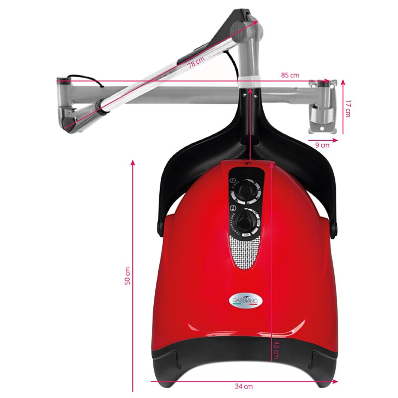 Stationary hairdryer Gabbiano Hood DX-201W 1 Speed Red 3 Stationary hairdryer Gabbiano Hood DX-201W 1 Speed Red 3