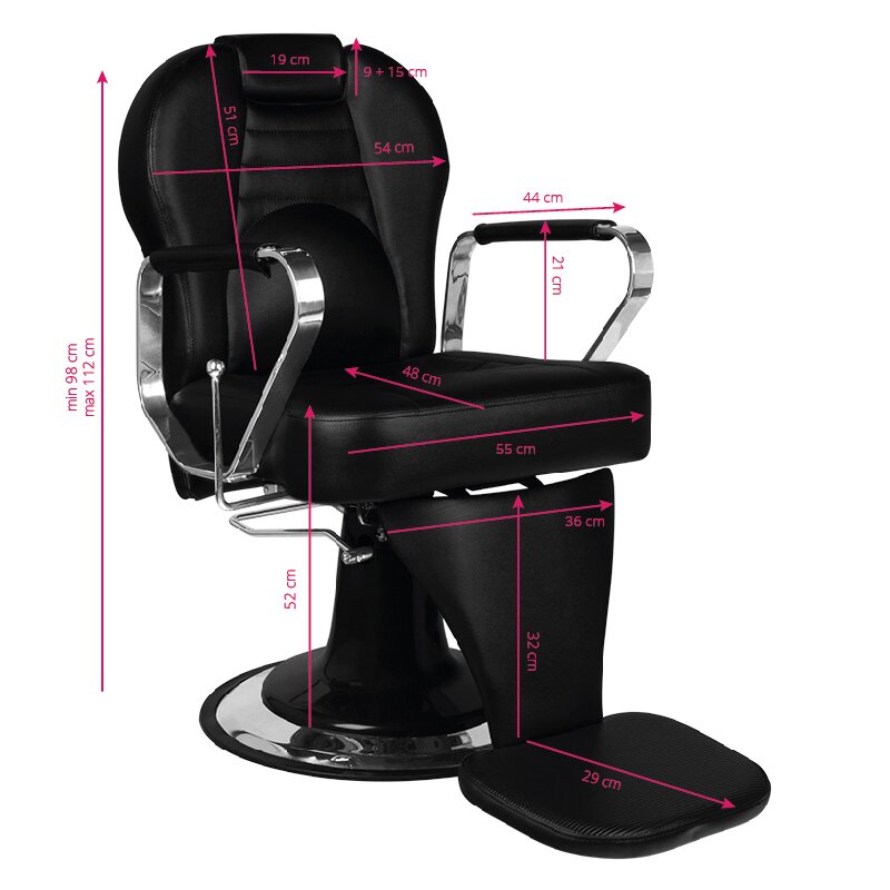 Kirpyklos kėdė Barber Chair Gabbiano Tiziano Black 6 Kirpyklos kėdė Barber Chair Gabbiano Tiziano Black 6