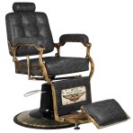Fotel barberski Barber Chair Gabbiano Boss Old Leather Black