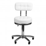 Kosmetologinė meistro kėdutė STOOL BEAUTY BACKREST AM-877 WHITE