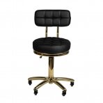 Meistara krēsls STOOL BEAUTY BACKREST AM-961 GOLD BLACK
