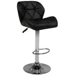 Барный стул BELISSIMO ECO LEATHER CHROME BLACK