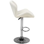 Барный стул BELISSIMO ECO LEATHER CHROME WHITE