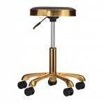 Beautician stool ROMAN BLACK ROUND GOLD